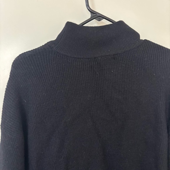 *New with tag* Nordstrom Women's Black mock neck black Sweater with side Fringe - Picture 4 of 14
